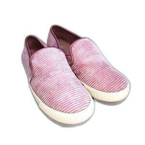 TOMS Pink Corduroy Slip On Sneakers Size 6